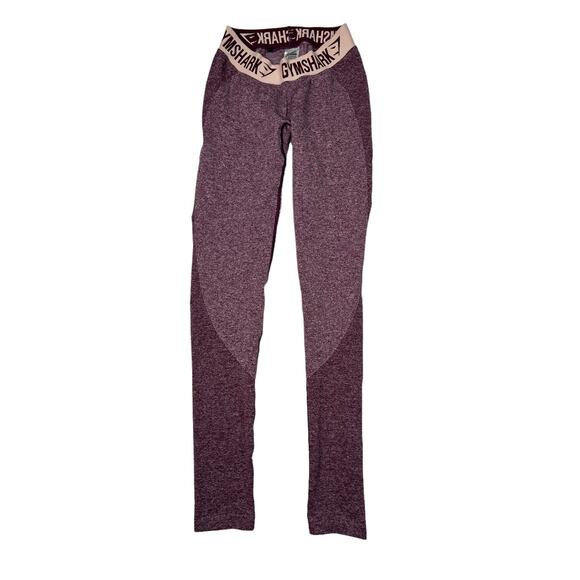 Gymshark Flex Full Length Low Rise Contour Leggings Logo Waistband Purple Small - Picture 1 of 6